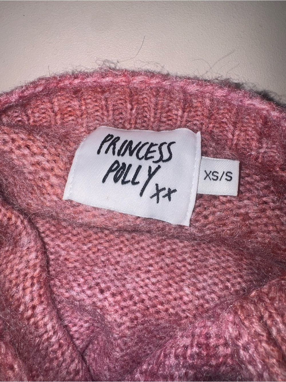 Princess Polly Blush Pink Knit Turtleneck Sweater